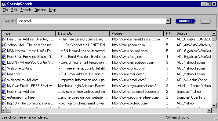 SpeedySearch Screenshot